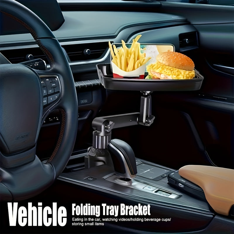 Car Cup Holder Tray 3-in-1 – ABS Adjustable Rotating Bracket, Dual Expandable Base, Phone Holder & Drink Organizer for Most Vehicles | Velora