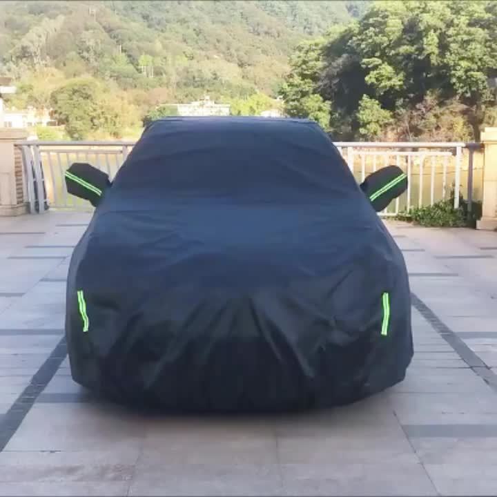 Waterproof Car Cover for Sedan & SUV – All Season UV Protection, Rain, Snow & Dust Shield, Thickened 190T Oxford Cloth, Fits Cars 183–216 Inches, Storage Bag Included – Black
