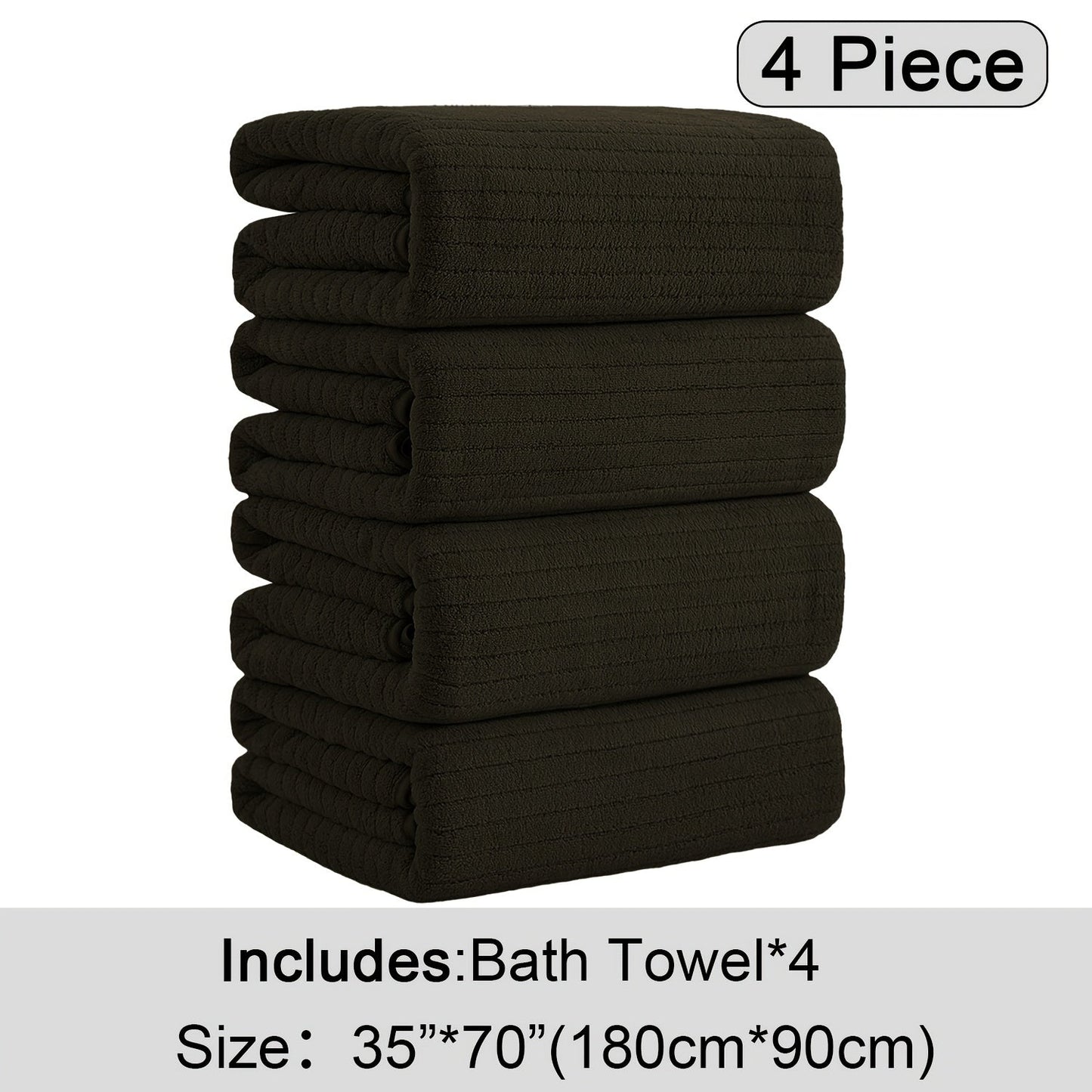 4-Pack Oversized Bath Towels Set 35"x70" – Extra Large XL Microfiber Bath Sheet, Super Soft Quick-Dry Absorbent Shower Towels for Family Hotel Spa, 13 Colors Beige White Grey Navy Blue Green Black