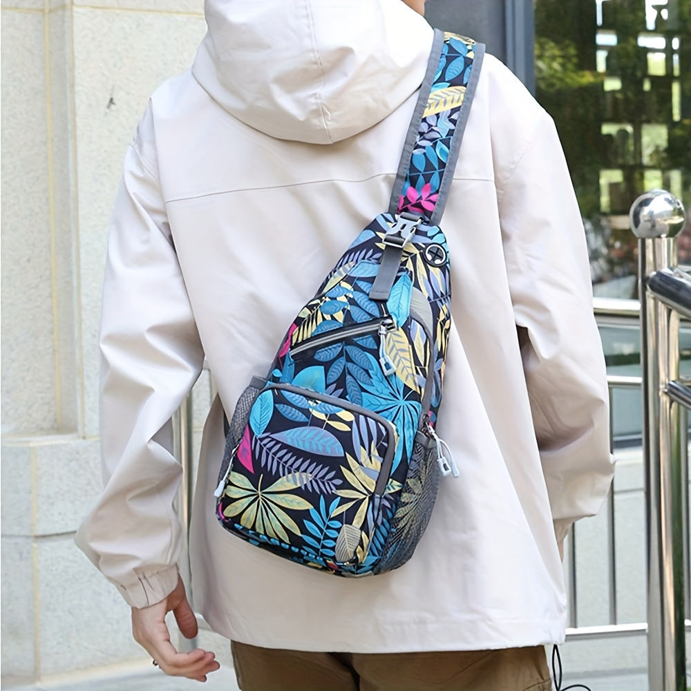 Large Capacity Crossbody Shoulder Bag for Men & Women – Multi-Purpose Embroidered Sports Style Travel Bag with Secure Zipper, Hands-Free Daily Commute & Outdoor Use, Multiple Colors