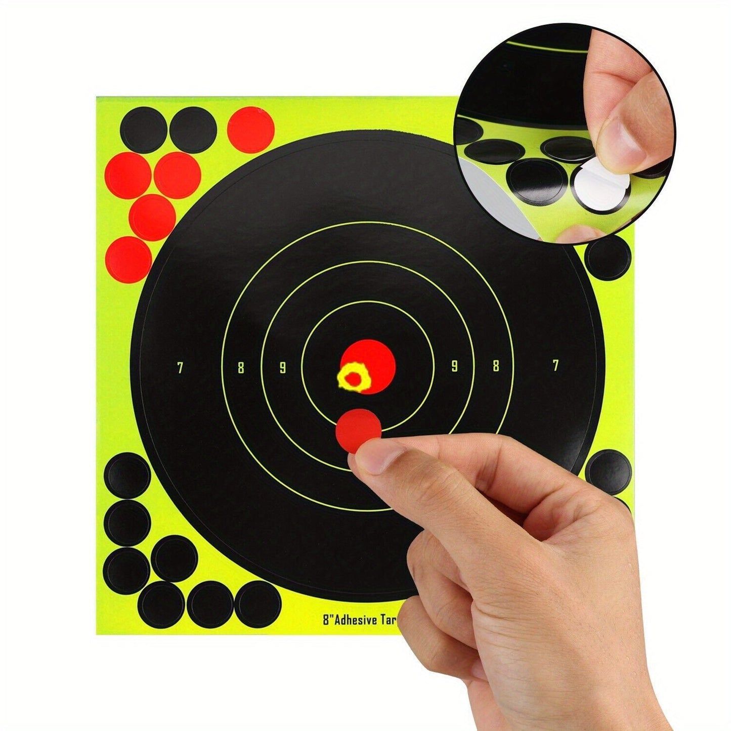 Shooting Target Stickers 50 Pack 8 Inch Self-Adhesive High Visibility Paper Targets for Pistol Rifle Airsoft Dart Gun Shooting Practice Range Training Tactical Gear Hunting Indoor Outdoor