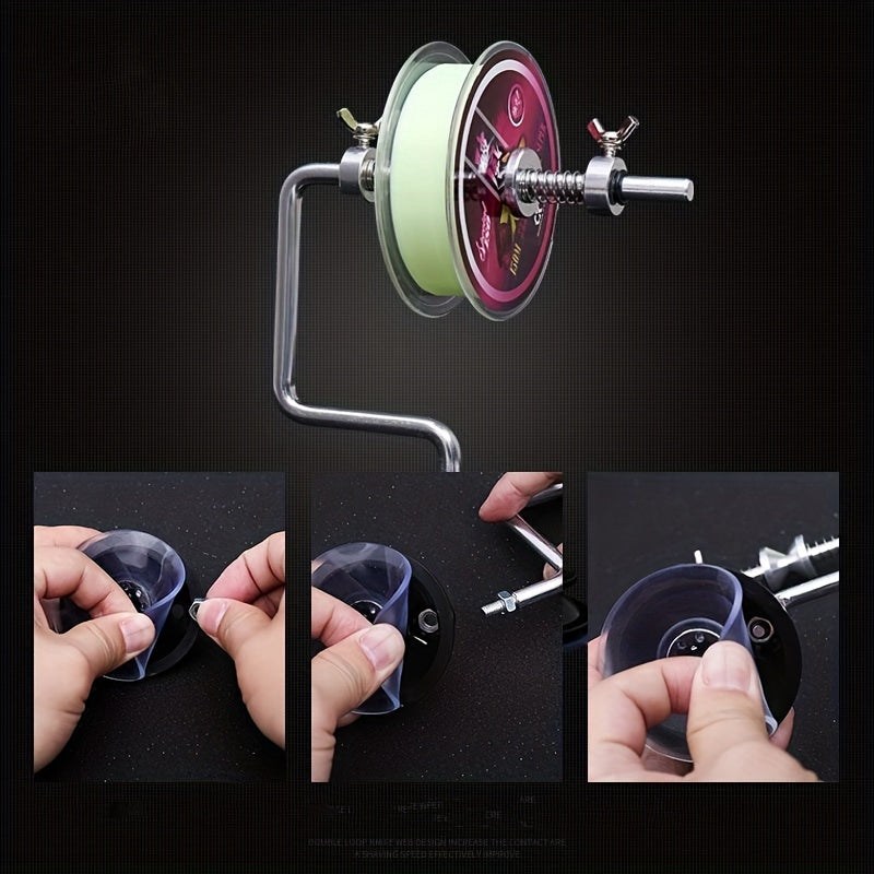 Stainless Steel Fishing Line Spooler Portable Fishing Reel Spooler Line Winder Tool for Spinning Baitcasting Reels Outdoor Fishing Tackle Accessory Easy Line Loading