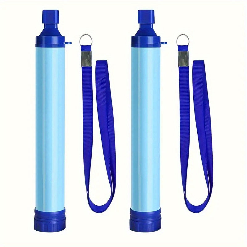 Water Filter Straw Personal Water Purifier Filtration System Removes 99.99% Bacteria Protozoa Lightweight Portable for Camping Hiking Backpacking Survival Emergency Gear with Carabiner Syringe