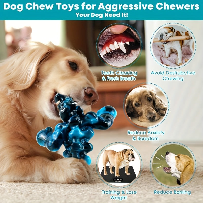 Indestructible Crocodile Dog Chew Toy – Durable Nylon & Rubber Squeaky Chew for Aggressive Chewers 20-100 lbs, Milk Flavor, Teeth Cleaning Bumpy Texture, for Large Medium & Small Dogs