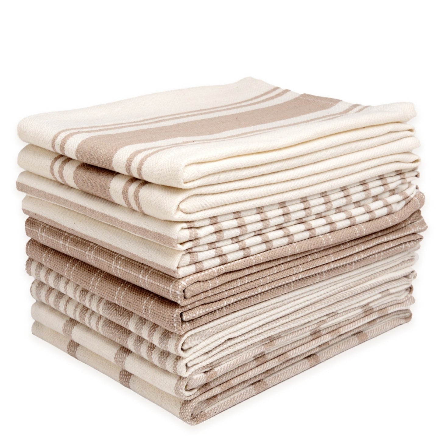 Cotton Kitchen Towels 10 Pack Flat Weave – 100% Cotton Absorbent Quick-Dry Dish Towels for Cooking Cleaning Drying, Lint-Free Reusable Cloth Towels Blue Sage Teal Black Olive Gray Yellow Red Beige