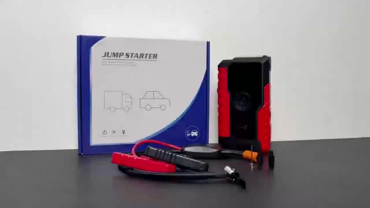 Jump Starter with Digital Tire Inflator 5000A/10000A Peak, Multi-Function Car Jump Box with Smart Battery Clamps LED Flashlight Power Bank, Emergency Kit for Car RV Motorcycle