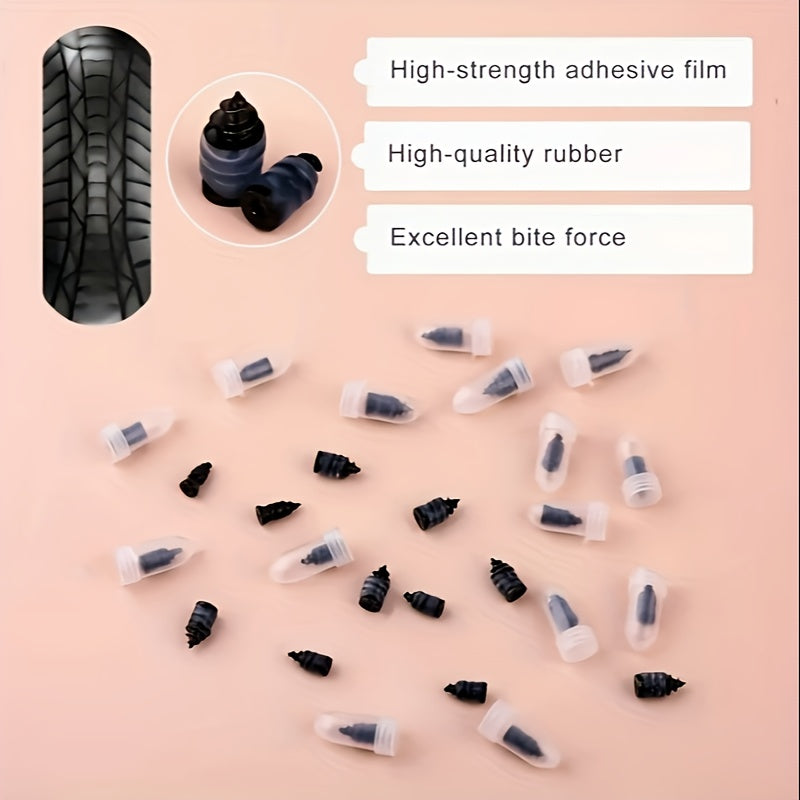 Tire Repair Kit 101pcs Rubber Nails Puncture Plug Tool with Screwdriver – Emergency Tubeless Flat Fix for Car Motorcycle Truck SUV ATV