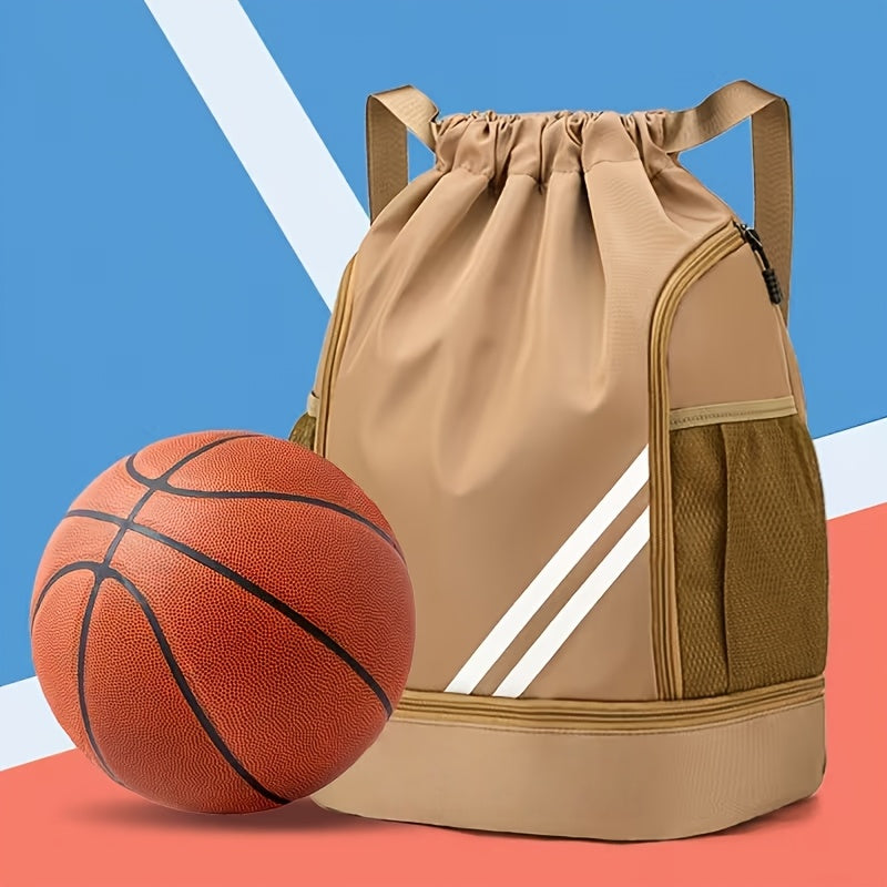 Lightweight Sports Drawstring Backpack for Men & Women | Gym Bag for Basketball Yoga Fitness | Spacious Polyester Shoulder Bag with Drawstring Closure & Inner Pouch | 6 Colors