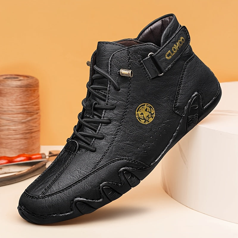 Men's High-Top Sneakers Breathable Lace-Up Casual Shoes Soft Rubber Sole Non-Slip Outdoor Walking Shoes for Men US 7-12 Multiple Colors