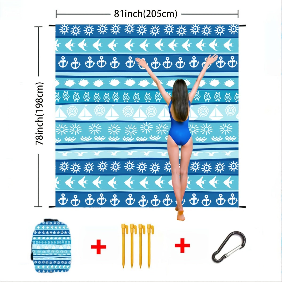 Sandproof Beach Blanket Oversized Up to 108x120 Inches – Quick Dry Lightweight Sand Free Mat for Beach Camping Picnic Travel, 8 Styles, Fits 2-10 Adults