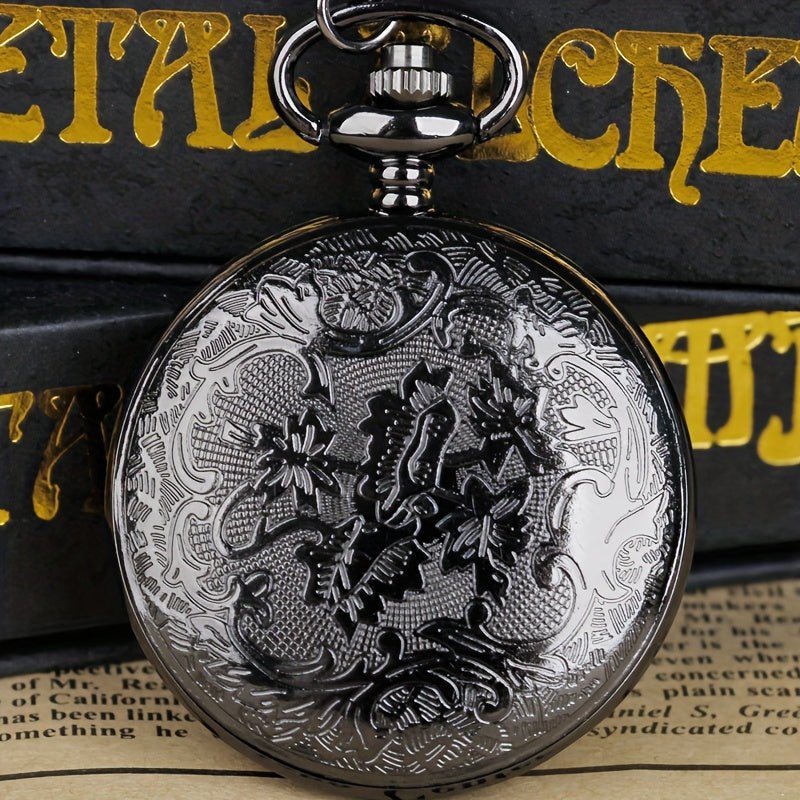 Steampunk Quartz Pocket Watch Necklace for Women Men – Vintage Hollow Gear Analog Pendant Chain Watch Sweater Necklace Unisex Retro Jewelry Christmas Gift