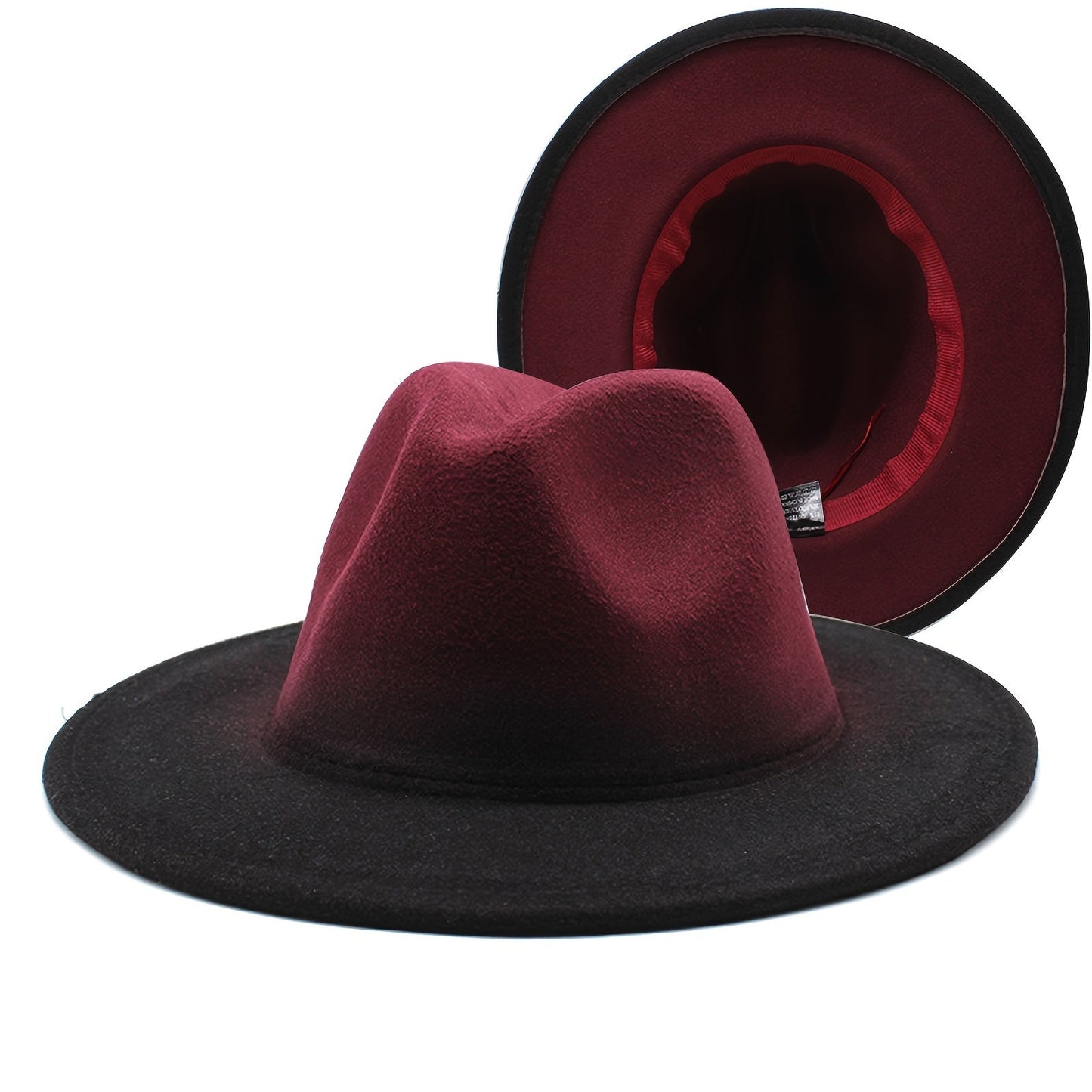 Wide Brim Fedora Hat for Women and Men Two Tone Gradient Color Jazz Panama Cap Unisex Classic Fashion Hat Multiple Colors