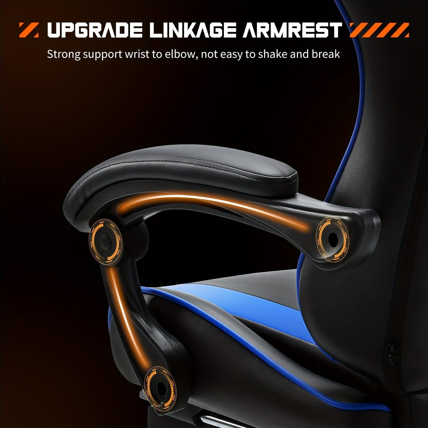 Ergonomic Gaming Chair with Footrest & Lumbar Support – Racing Style Esports Computer Chair, Fixed Armrests, Adjustable Recliner, Home Office Desk Chair for Adults