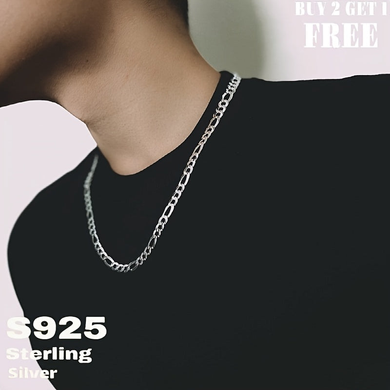 925 Sterling Silver Figaro Chain Necklace – 6mm Wide, 18 to 24 Inch, Unisex Men & Women, Includes Gift Box – Classic Silver Chain for Everyday Wear & Gifting