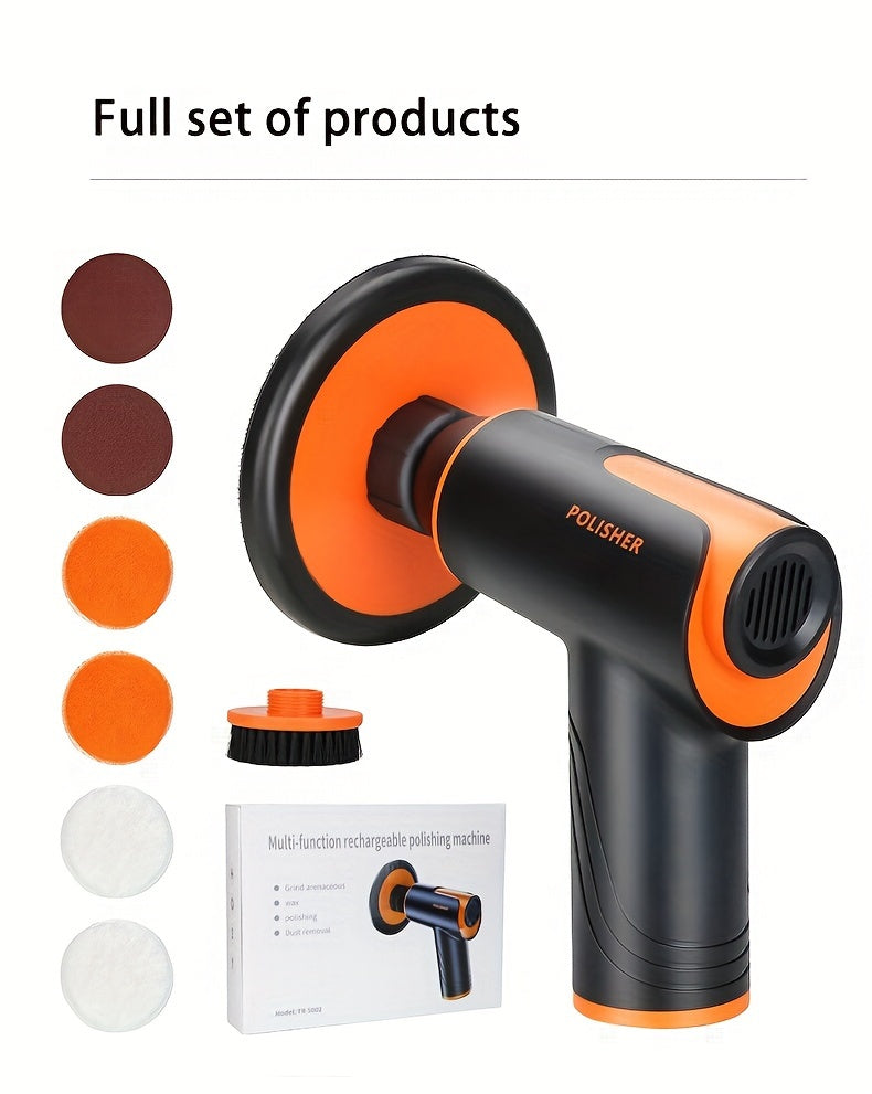100W Cordless Car Polisher & Waxing Machine – Rechargeable Wireless Buffer for Scratch Repair, Car Detailing & Waxing, Portable Compact Polisher for Car Enthusiasts