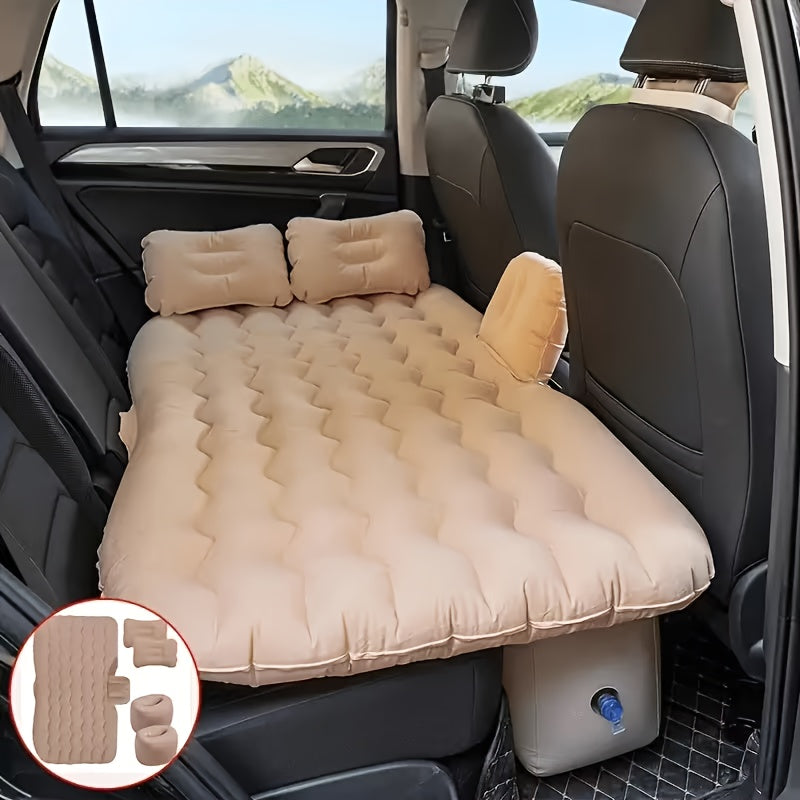 Inflatable Car Mattress for Backseat Sleeping Portable PVC Car Bed for SUV Truck Camping Road Trip Travel Fits Most Vehicles Outdoor Picnic Cushion Bed Blue Gray Beige Black