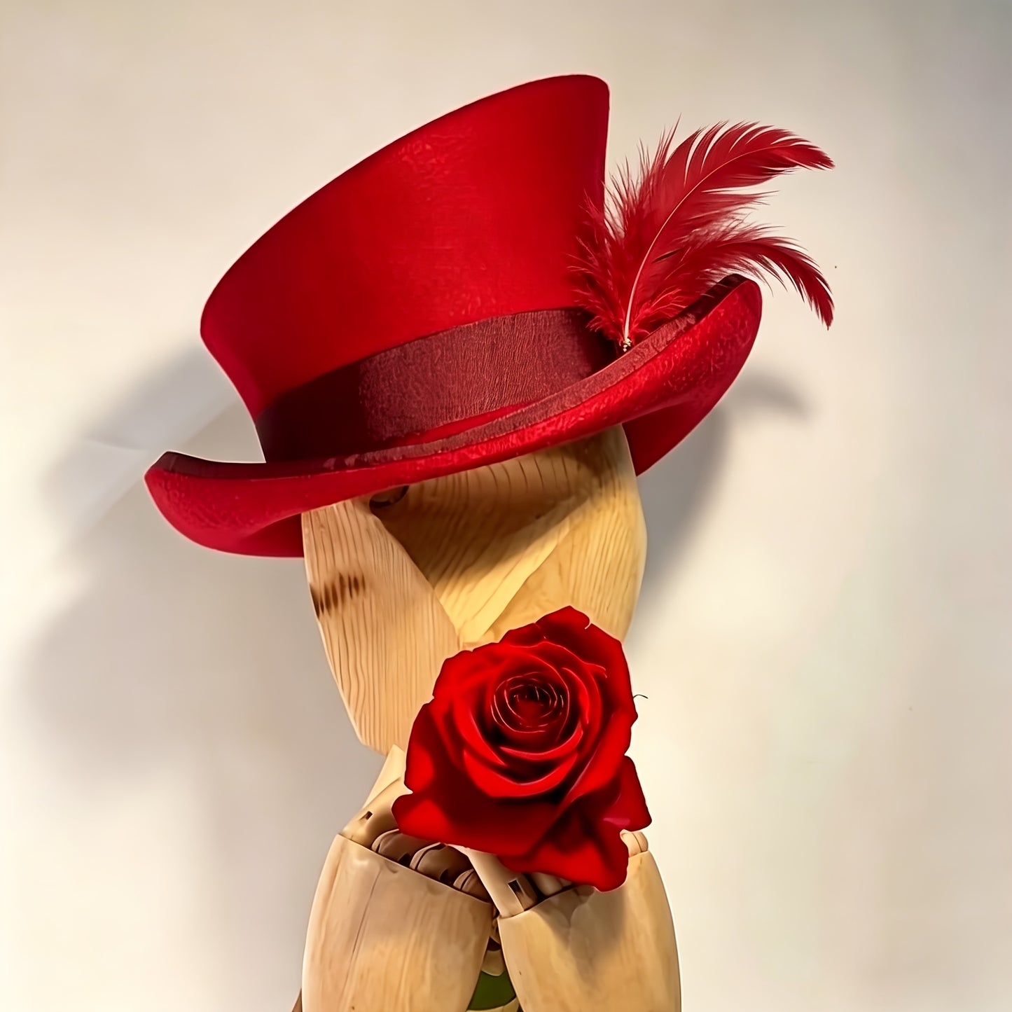 100% Wool Felt Fedora Hat with Ribbon for Women & Men – Adjustable Asymmetrical Top Hat for Church Parties Weddings, Elegant Fashion Headwear in 10 Colors, Perfect Christmas Gift