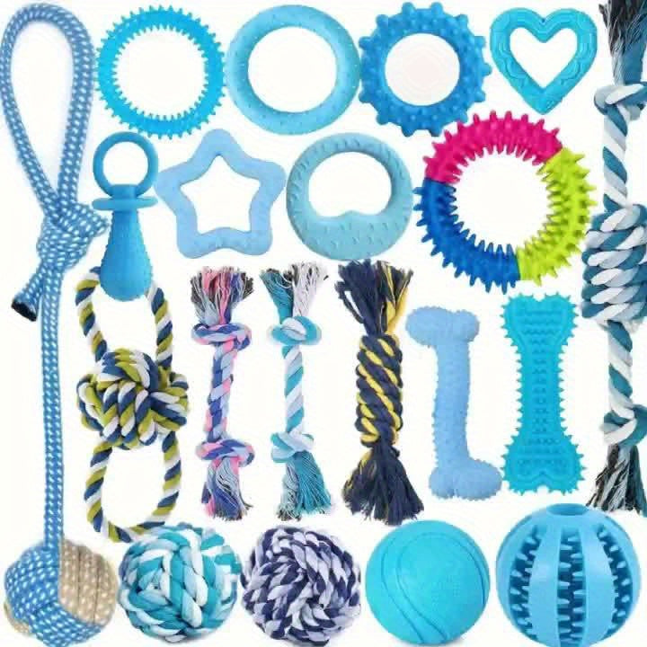 Puppy Teething Toy Variety Pack – Assorted Chew Toys, Rope Toys, Squeaky Toys & Treat Balls for Small & Medium Dogs, Perfect Christmas, Halloween & Birthday Gift for Puppies