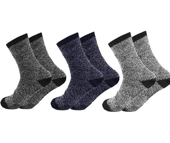 6 Pairs Men's Thermal Crew Socks – Thick Insulated Cold Weather Socks for Hiking Skiing Camping Outdoor Sports, Acrylic Winter Boot Socks