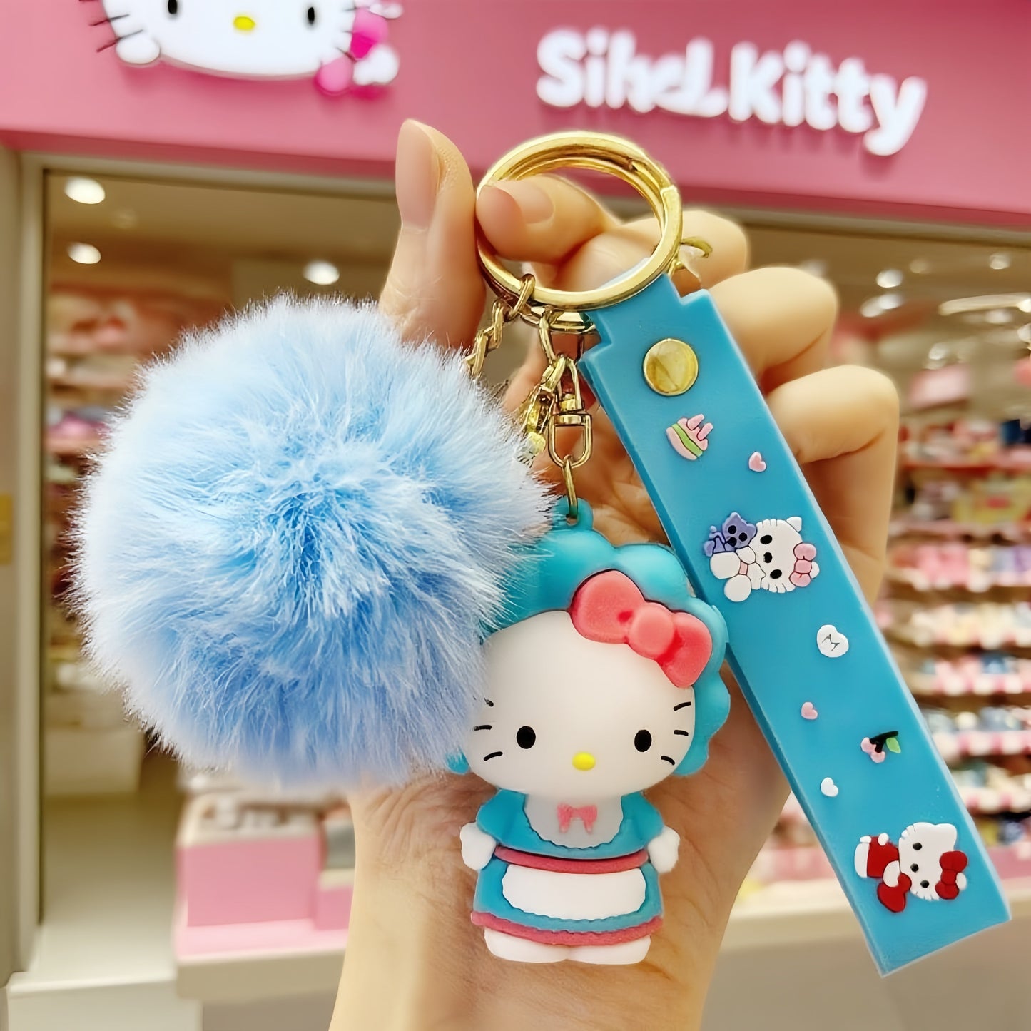 14pcs Sanrio Hello Kitty Keychain Set – Cute Cartoon Glitter Key Rings, Bag Charms & Car Key Fobs for Women Girls, Holiday Birthday Gift Accessories