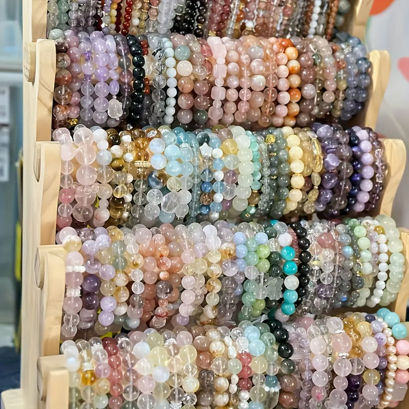 30-Piece Bohemian Handmade Glass Cracked Bead Bracelet Set for Women – Colorful Stackable Boho Bracelets for Vacation, Parties & Daily Wear, Random Gift for Family & Friends