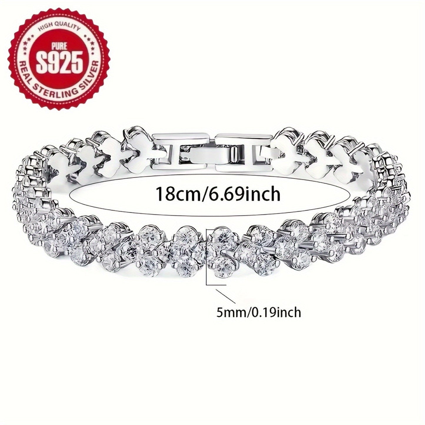 2PCS S925 Sterling Silver Bracelet Set for Women – CZ Tennis Bracelet & Retro Multi-Element Charm Bracelet, Classic Luxury Style, Sparkling Zirconia Mosaic, Perfect Daily Wear & Gift Set
