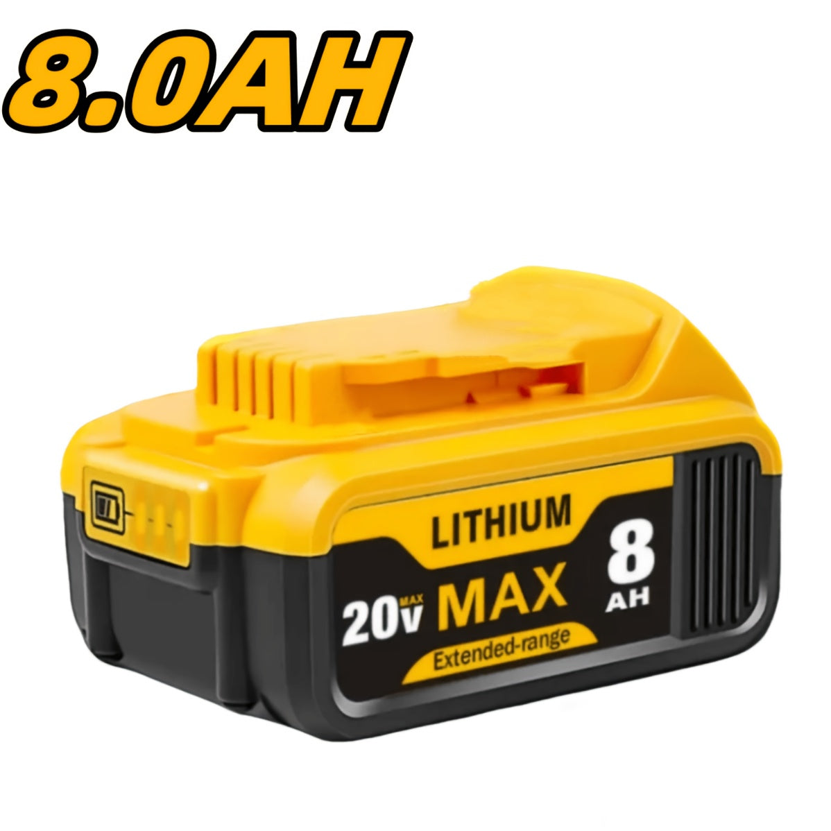 20V 8.0Ah Lithium-Ion Replacement Battery for DeWalt Cordless Tools – Compatible with DCB200, DCB205, DCB206, DCB204, DCB180 & DCD/DCF/DCG/DCS Series
