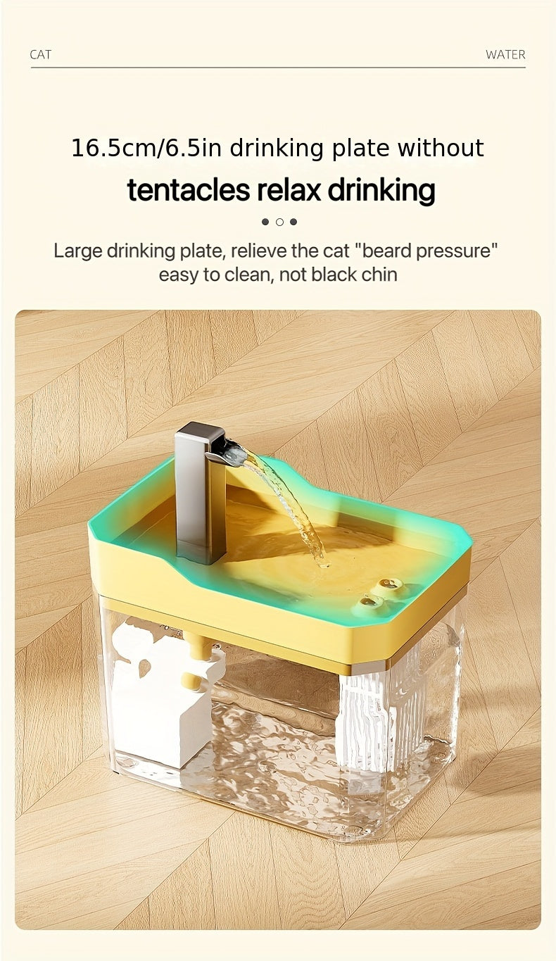 USB Rechargeable Pet Water Fountain 50.72 Oz – Ultra-Silent Automatic Circulating Water Dispenser for Cats & Dogs, No Batteries Required