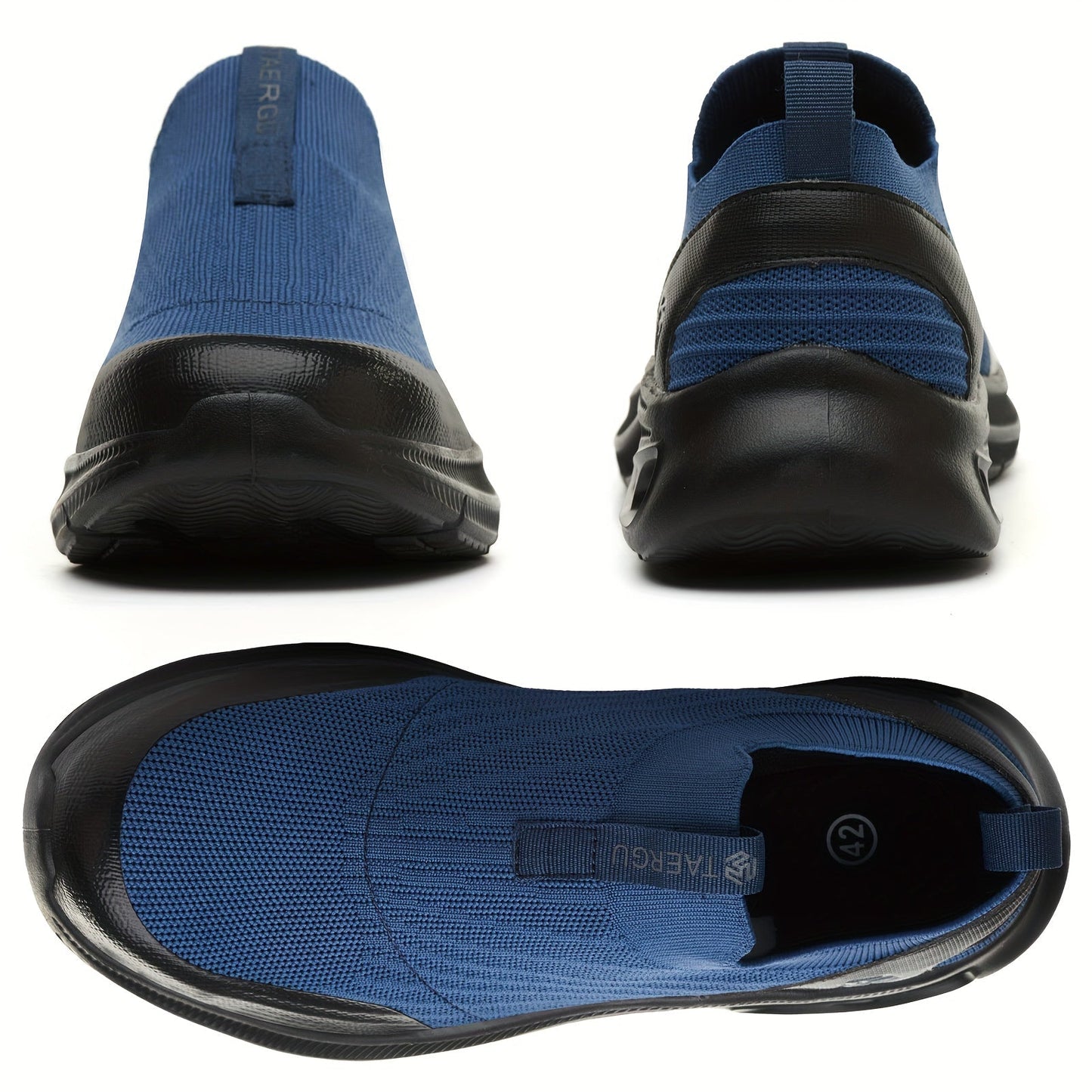 Steel Toe Work Shoes for Men Slip-On Lightweight Safety Sneakers Puncture-Resistant Non-Slip for Construction Warehouse Restaurant Black Grey Blue US 5.5-14