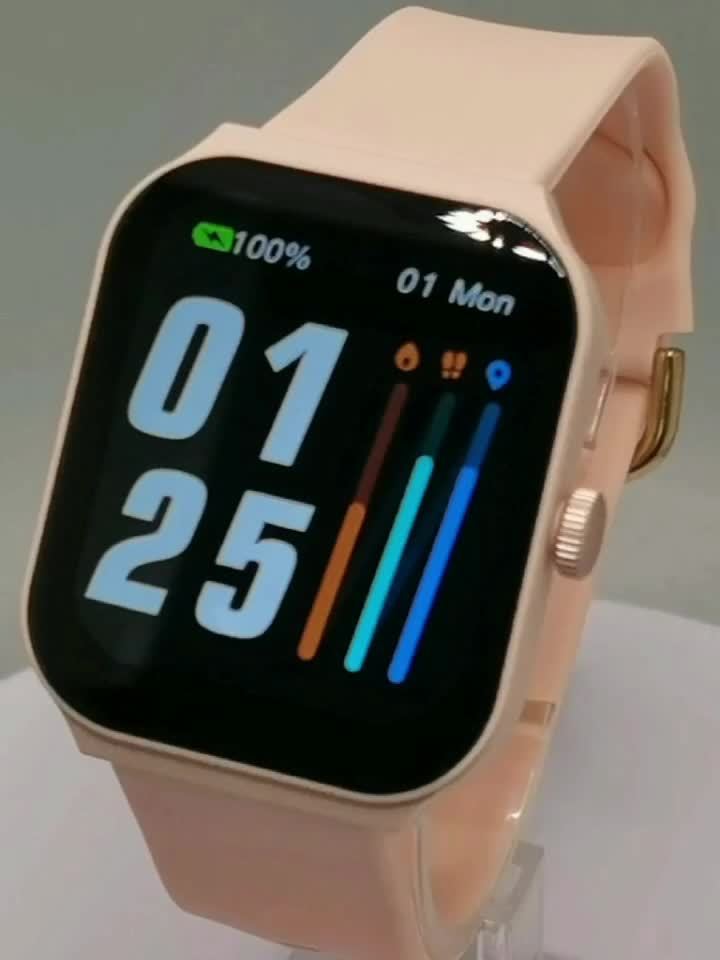 Smart Watch 1.83" Fitness Tracker with Bluetooth Calling – Step Counter, Activity Monitor, Message Notifications, Multi-Sport Modes, USB Charging, Compatible with iPhone & Android, Gift for Men & Women (Black/Pink)