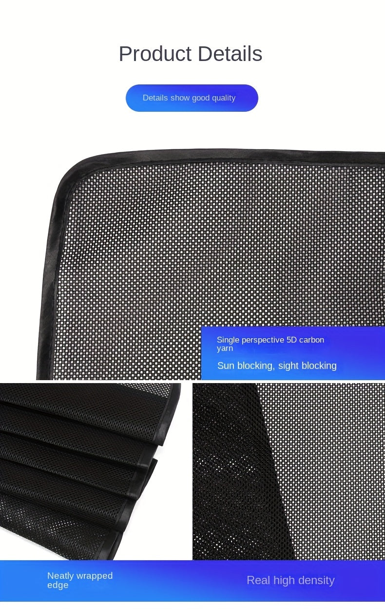 Magnetic Car Sunshade Curtains 4-Piece Set - Black Mesh UV Protection & Heat Insulation, Easy Install on Car Windows & Windshield, Universal Fit for Cars, SUVs & Trucks