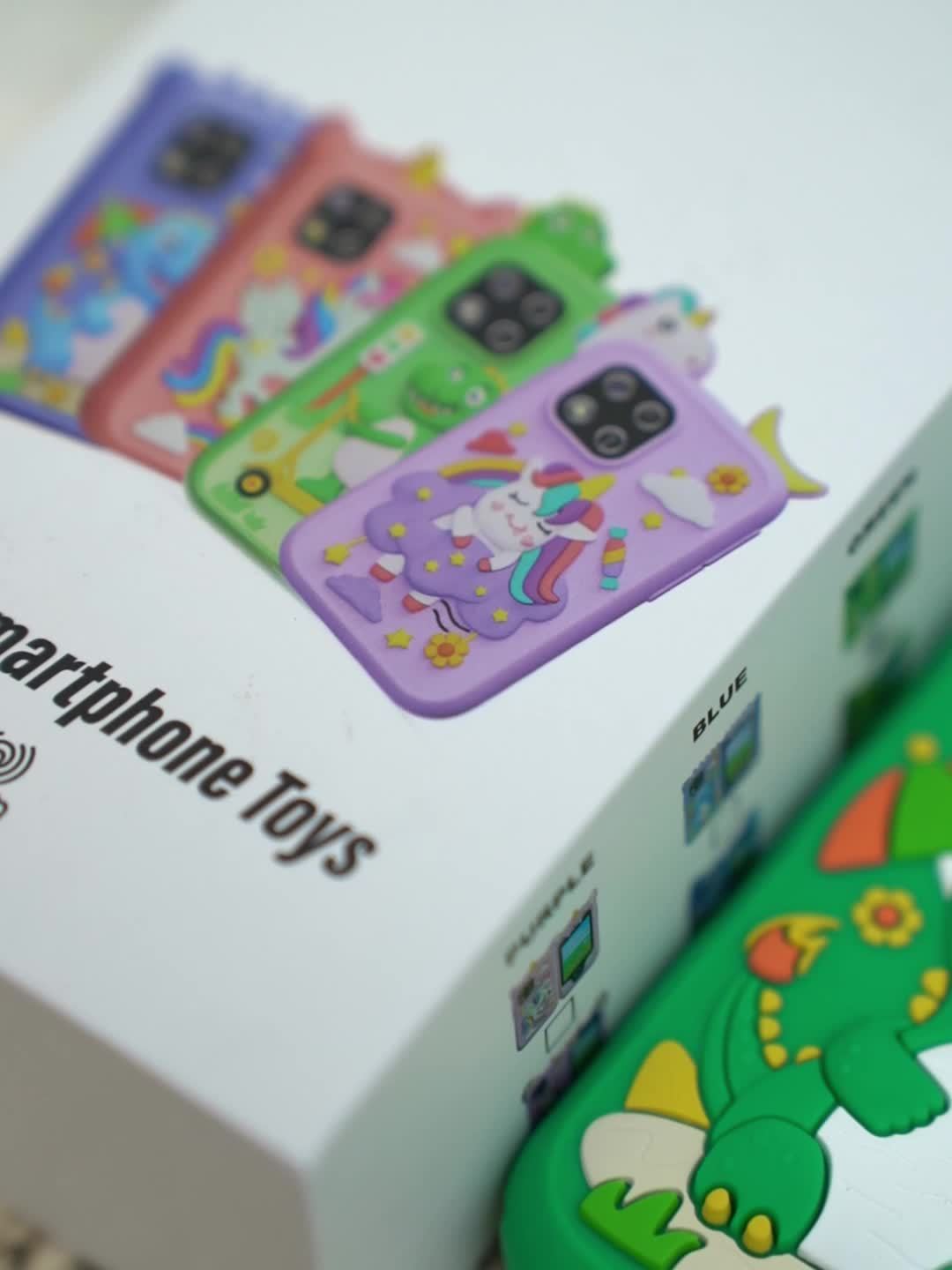 Kids Smart Phone Toy with HD Touchscreen Dual Camera Dinosaur Design 8GB SD Card Included Play Cell Phone for Boys and Girls Ages 3 and Up Travel Toy Birthday Easter Halloween Christmas Gift Green Purple