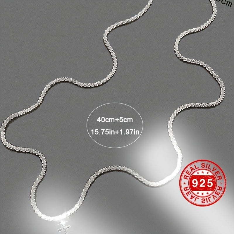 925 Sterling Silver Mini Cross Necklace – Dainty Elegant Cross Pendant Necklace for Women, Hypoallergenic Light Luxury Jewelry, Perfect Gift for Christmas, Baptism, Confirmation & Everyday Faith Wear