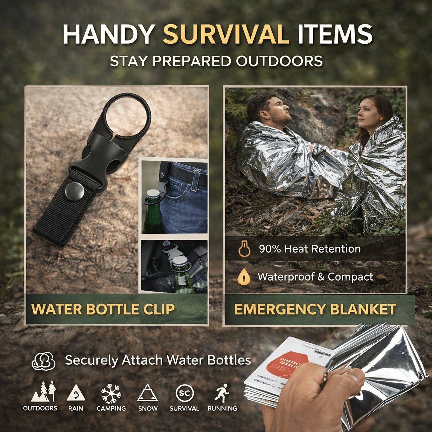 19-in-1 Survival Kit for Men Camping Gear Emergency Survival Equipment Tactical Outdoor Adventure Set Gifts for Dad Husband Hiking Hunting Fishing with Carry Box