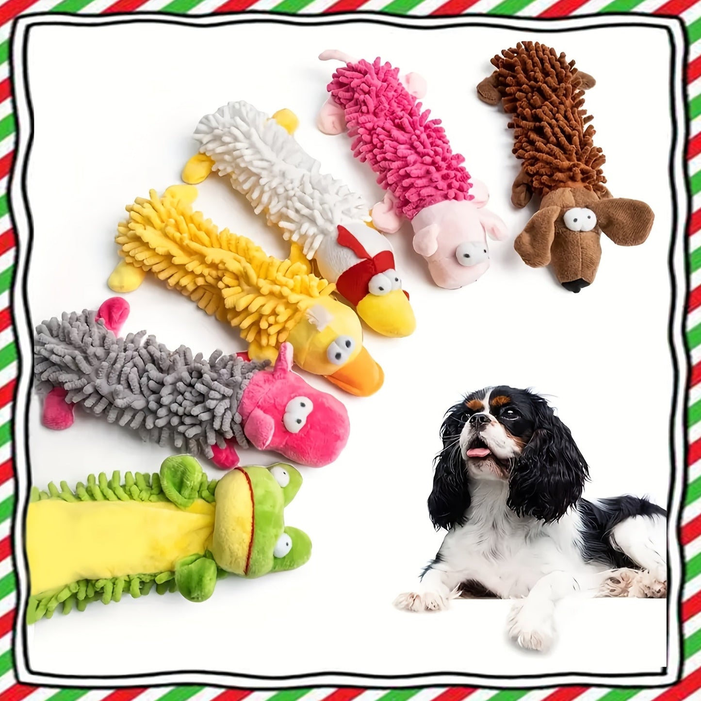 6pcs Squeaky Plush Dog Toys with Crinkle Sound – Interactive Soft Chew-Resistant Toys for Small & Medium Dogs, Puppy Training, Solo Play & Pet Bonding