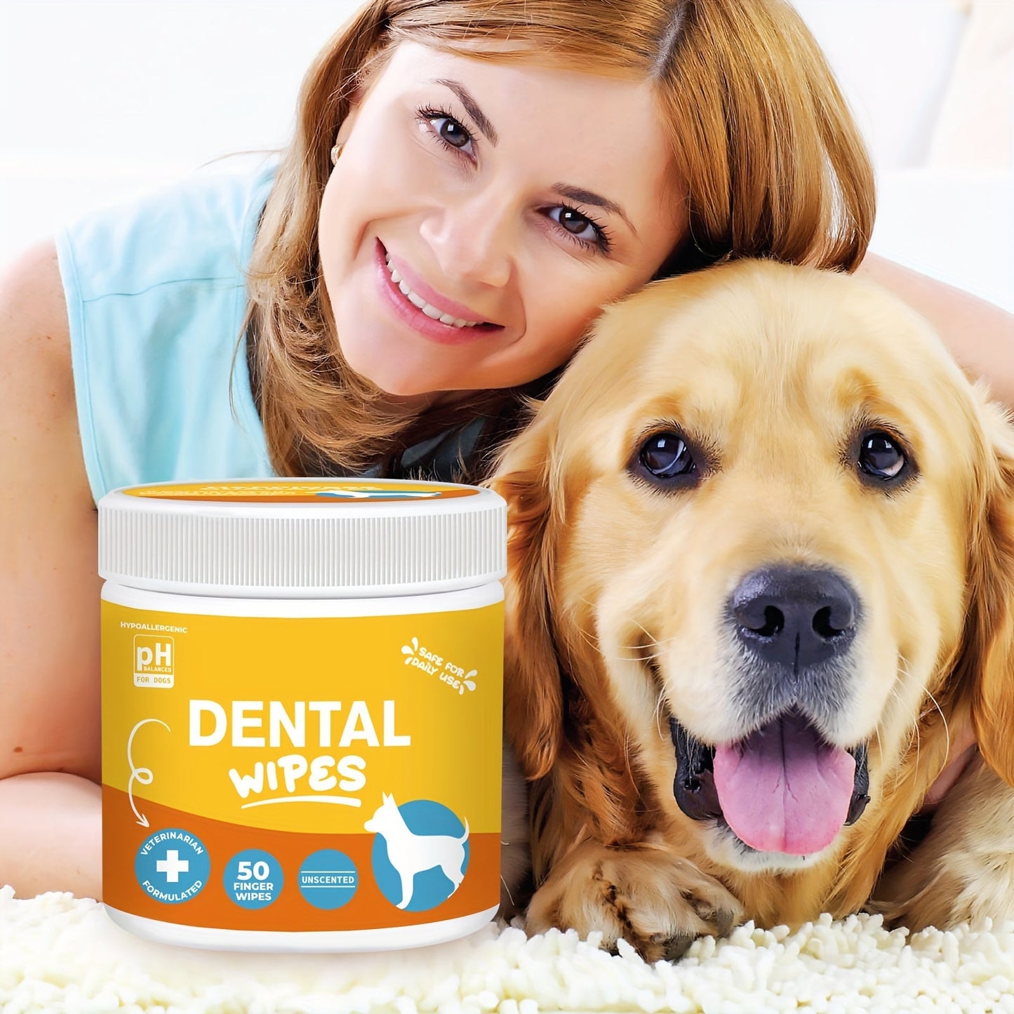 Dog Ear Cleaner Wipes with Finger Wipe Design - Soothing Deodorizing Itch Relief Coconut Scent Pet Ear Cleaning Wipes for All Dog Breed Sizes, Gentle and Easy to Use at Home