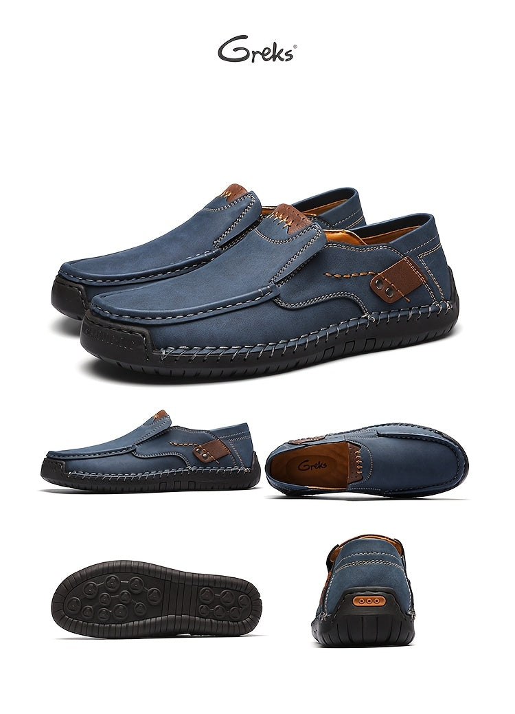 Men's Handstitched Driving Loafers Slip-On Shoes Lightweight Breathable – Casual Moccasin Boat Shoes for Business Casual, Travel, Walking & Outdoor, Sizes US 4–12.5