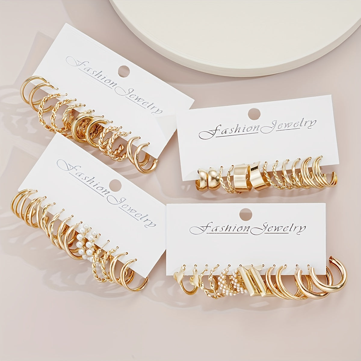 108pcs Earring Set for Women Mixed Pearl Rhinestone Metallic Geometric Stud Earrings & Hoop Earrings - Boho Fashion Jewelry Set for Daily Wear Vacation Date Party Gift
