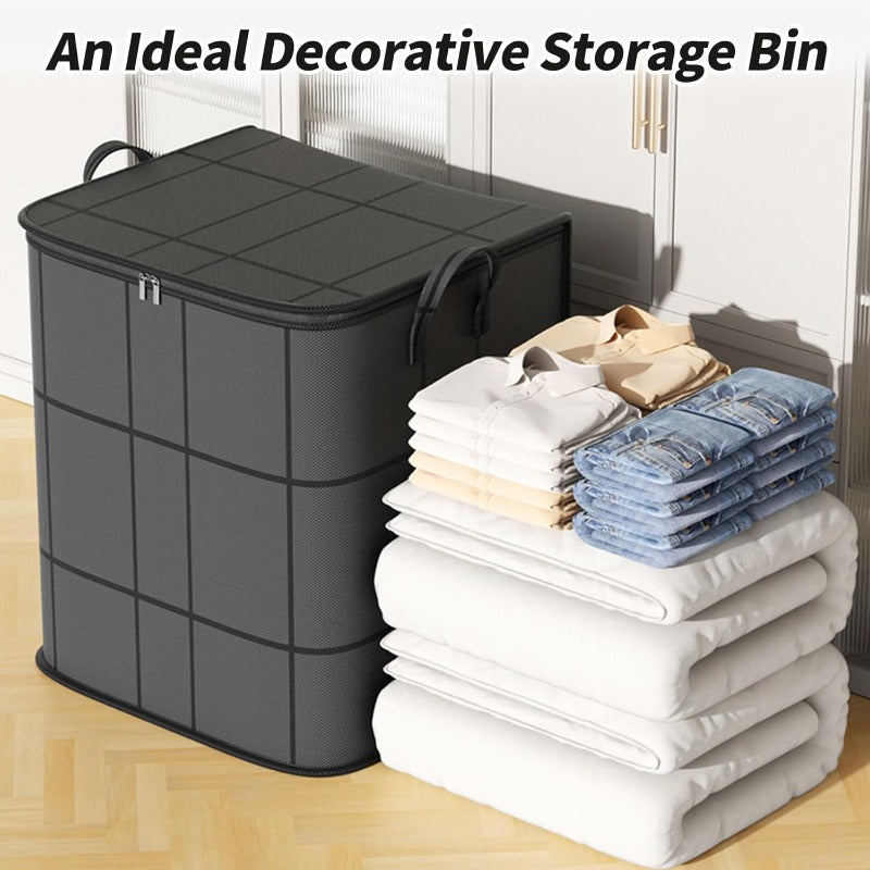 Collapsible Clothes Storage Bags 3 Pack Large Closet Organizer Bins with Reinforced Handles Sturdy Zippers for Clothing Blankets Comforters Under Bed Storage