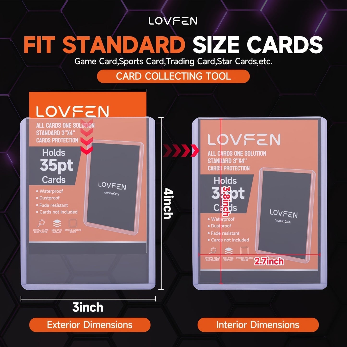 Trading Card Top Loaders 200 Count Hard Plastic 3x4 Inch with Sleeves – Card Holders for Baseball Football Basketball Pokemon TCG Sports Cards Collector Gift