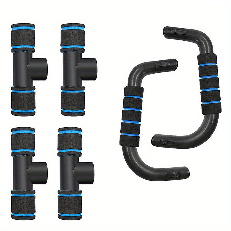 Ergonomic Push-Up Bars Non-Slip 300 Lbs Textured Foam Grips Portable Strength Training Push Up Stands for Home Gym Workout Wrist Support Easy Assembly Fitness Gift Blue Red Green