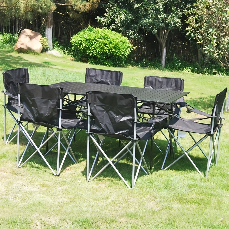 Foldable Camping Chairs 2 Pack – Steel Frame Oxford Cloth Cup Holders Portable Storage Bags for Outdoor BBQ Courtyard Beach Picnic Holiday Gift