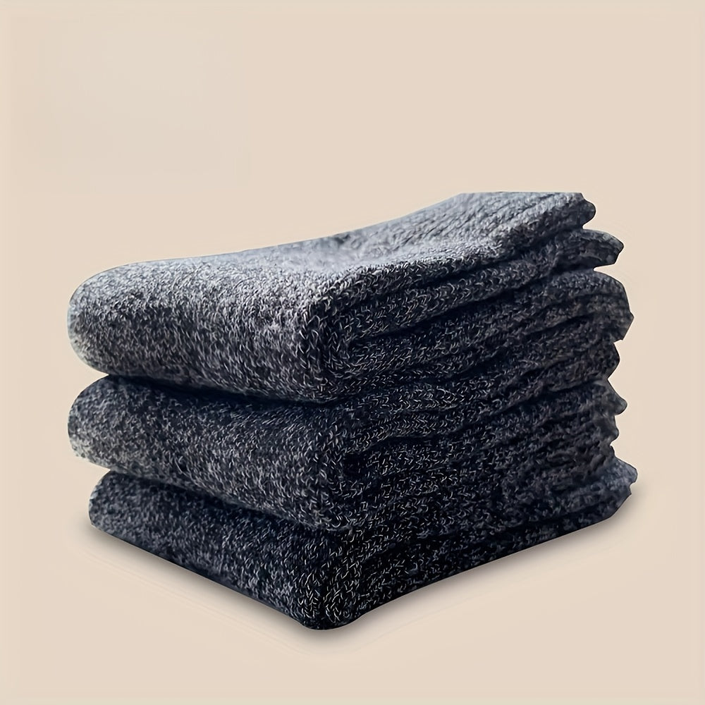 Winter Thick Warm Socks 9 Pairs Set Retro Solid Color Thermal Crew Socks Machine Washable for Men Women Couples Cold Weather Casual Formal One Size