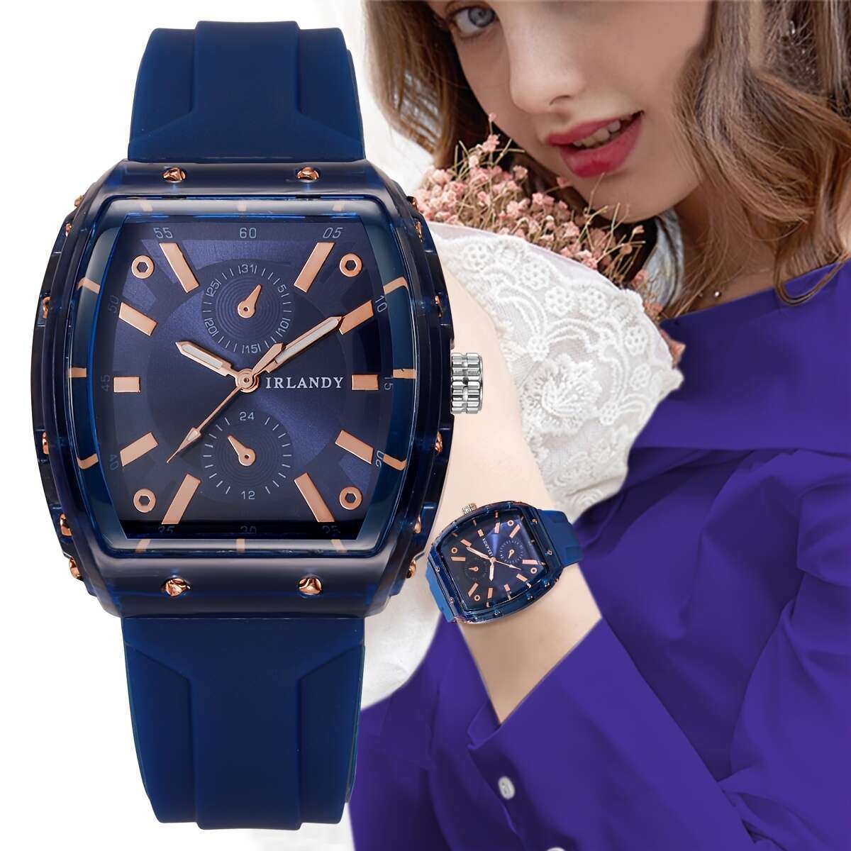 5-Pack Men's Quartz Watches – Casual Sport Minimalist Style with Alloy Case & Silicone Strap, Barrel Dial Wristwatch Set for Men, Daily Wear, Father's Day, Birthday & Holiday Gift