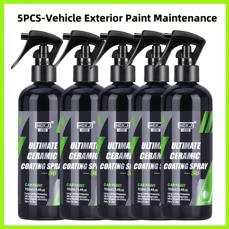 Ceramic Car Coating Spray – High-Gloss Paint Protection & Coating Renewal Agent, Fast-Acting Multi-Functional Ceramic Shield Spray for Car, Truck & SUV Paint, Glass & Trim