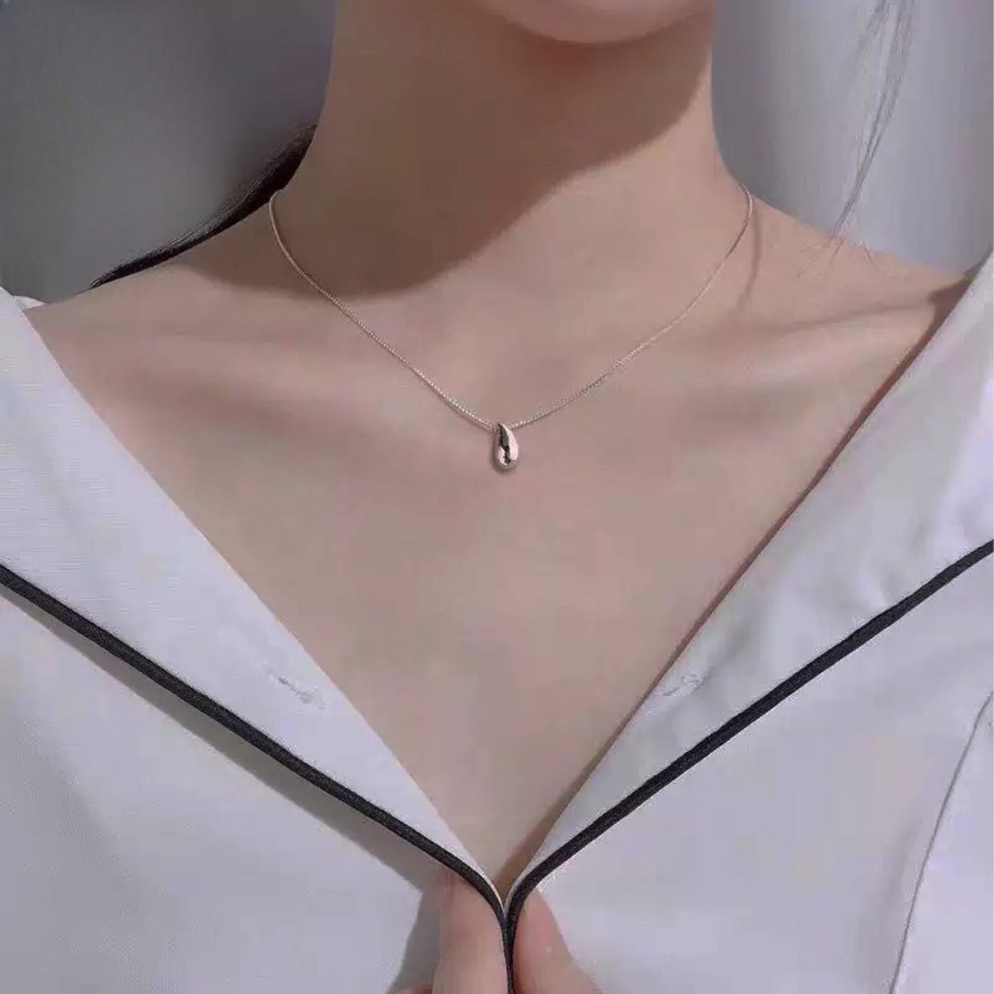 925 Sterling Silver Teardrop Necklace for Women – Elegant Dainty Pendant Necklace, Minimalist Fine Jewelry for Daily Wear & Party, Perfect Gift for Christmas, Valentine's Day, Birthday & Anniversary