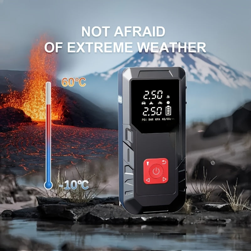 10000A Car Jump Starter with 350PSI Air Compressor, 9-in-1 Portable Battery Jump Starter Pack with LED Light, USB Type-C Fast Charging, Tire Inflator – 12V Car Emergency Kit & Gift