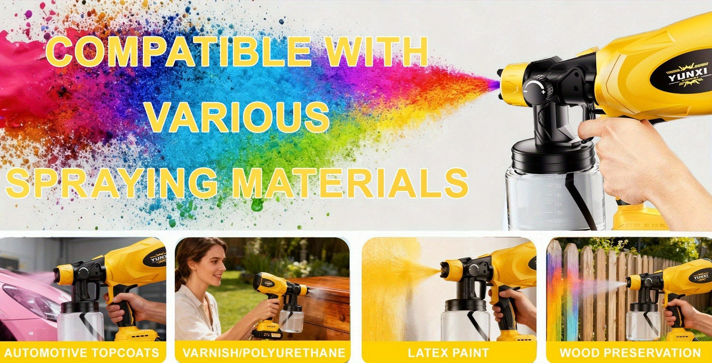 Electric HVLP Paint Sprayer Gun Airless 3 Spray Patterns 27oz Container Easy to Clean for House Painting Furniture Cabinets Fence Walls Doors Car Repair & DIY Projects – High Pressure Spray Gun