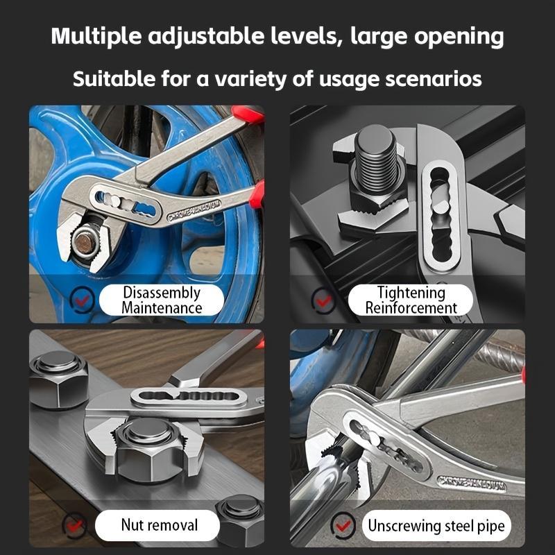 Heavy Duty Adjustable Water Pump Pliers Wrench 8" 10" 12" Large Opening Quick Adjustment for Pipeline Plumbing Bathroom Construction & Car Maintenance