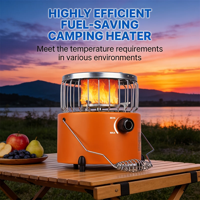 9000 BTU Propane Heater Stove 2-in-1 Portable Camping Gas Stove Indoor Outdoor Adjustable Flame Stainless Steel Burner Emergency Preparedness Cooking Heating Combo